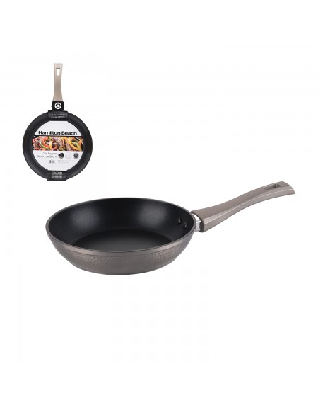 Hamilton Beach Hammered Forged Aluminum Fry Pan 11in (28cm), Non-Stick Coating
